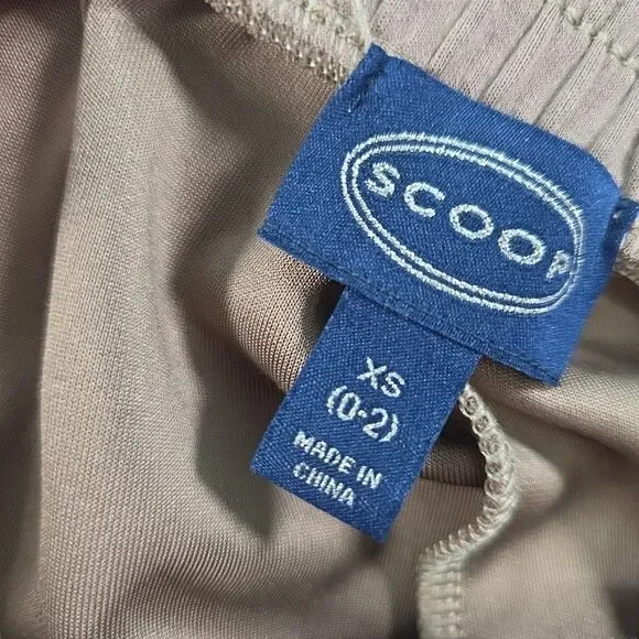 Scoop Front Seamed Wide Leg Pants Woman's XS Brown Pockets Casual Business NWT - Picture 8 of 9